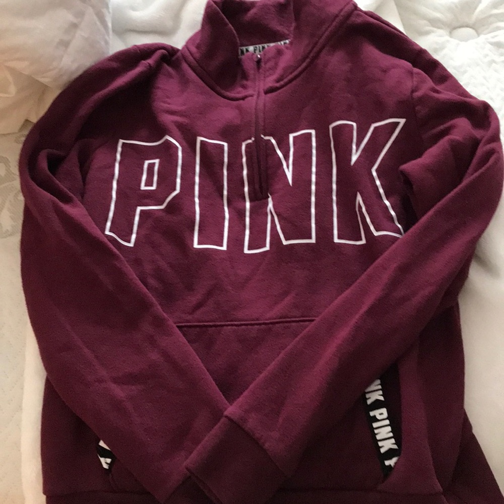 VS PINK-maroon sweatshirt